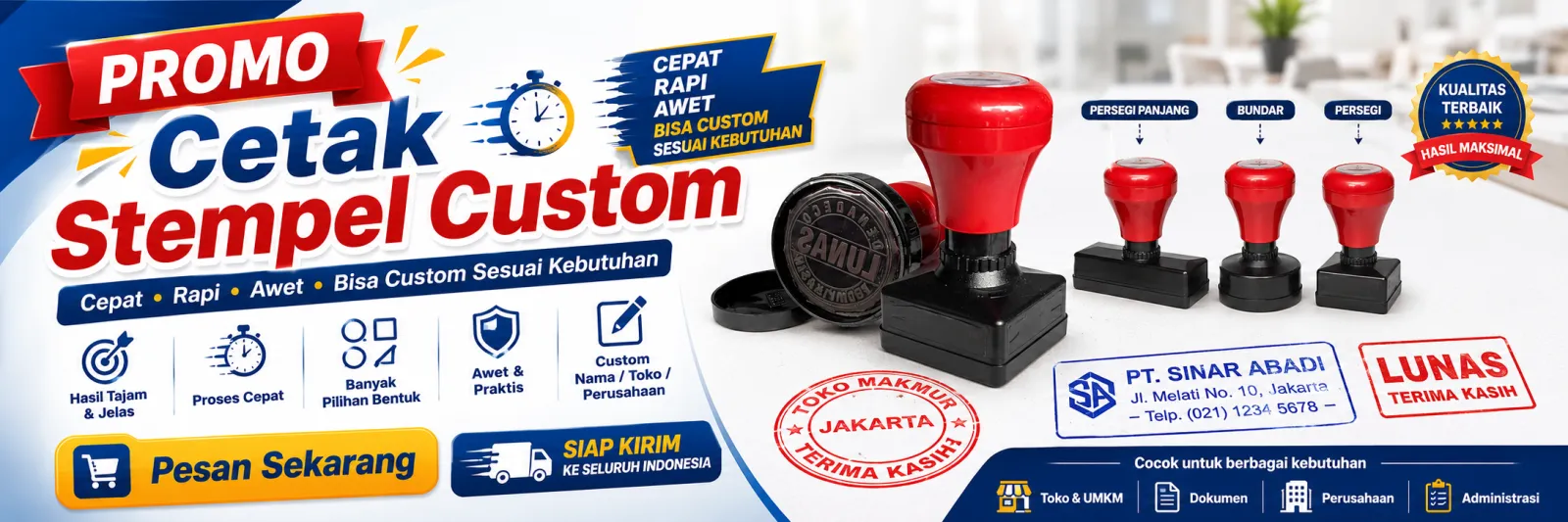 Promo Cetak Stempel Custom